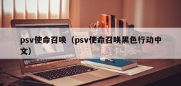 psv使命召唤（psv使命召唤黑色行动中文）